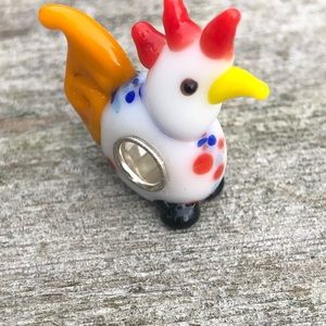 Charm rooster works with Pandora bracelets